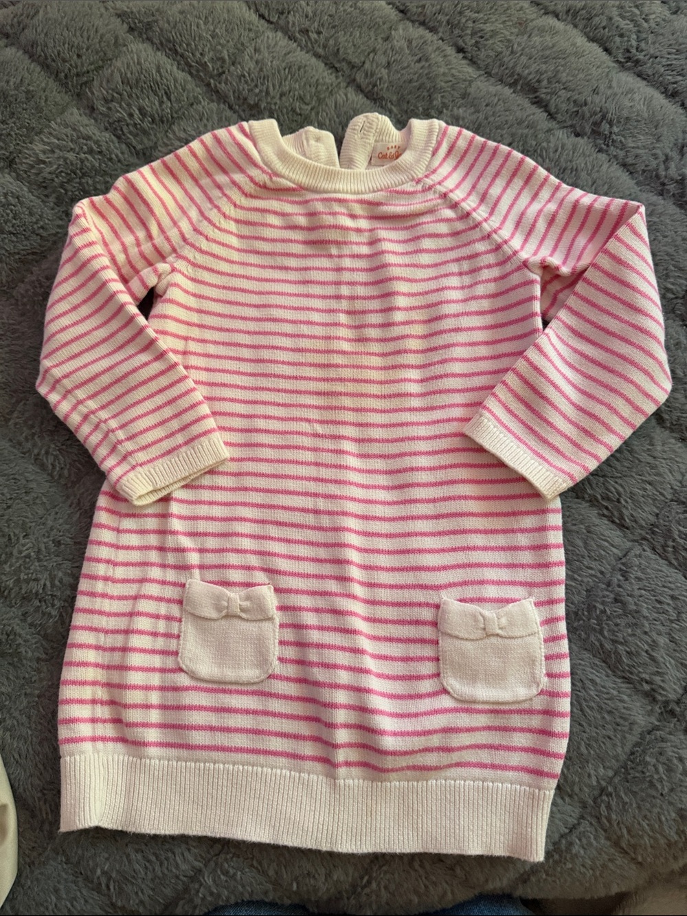 Cat & Jack Pink and White Striped Knit Pajama Nightgown